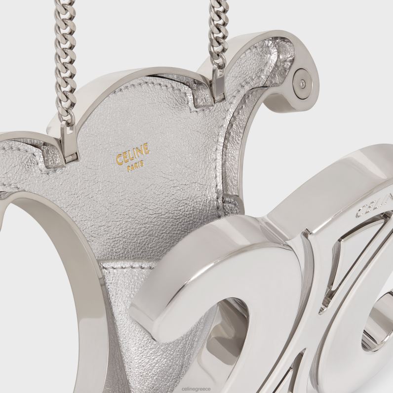 triomphe metal minaudiere από αλουμίνιο γυναίκες CELINE 640PT287 αξεσουάρ ασήμι