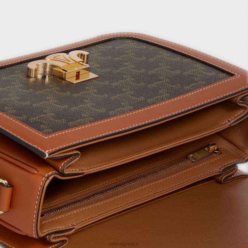 κλασική τσάντα triomphe σε καμβά triomphe & δέρμα μοσχαριού γυναίκες CELINE 640PT90 αξεσουάρ βυρσοδέψω