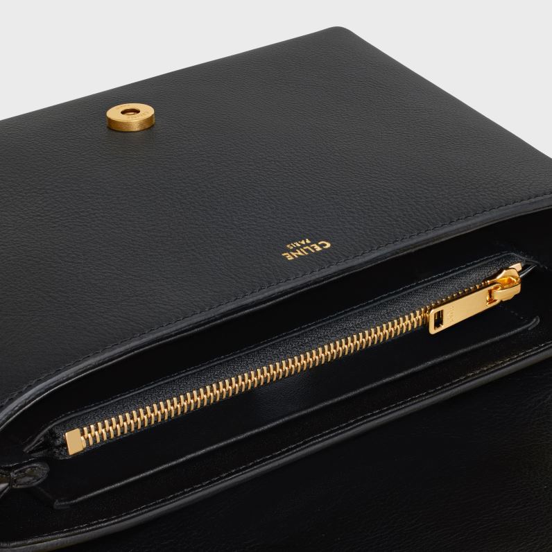 μεσαία τσάντα victoire σε ελαστικό δέρμα μοσχαριού γυναίκες CELINE 640PT5 αξεσουάρ μαύρος