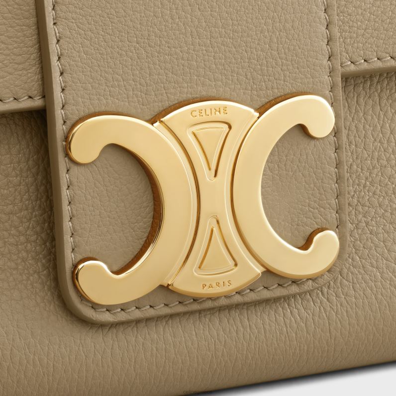 μεσαία τσάντα victoire σε ελαστικό δέρμα μοσχαριού γυναίκες CELINE 640PT6 αξεσουάρ καφέ σέπια