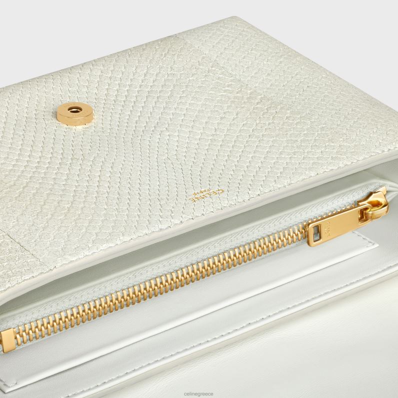 μεσαία victoire τσάντα σε μαργαριταρένιο πύθωνα γυναίκες CELINE 640PT88 αξεσουάρ άσπρο