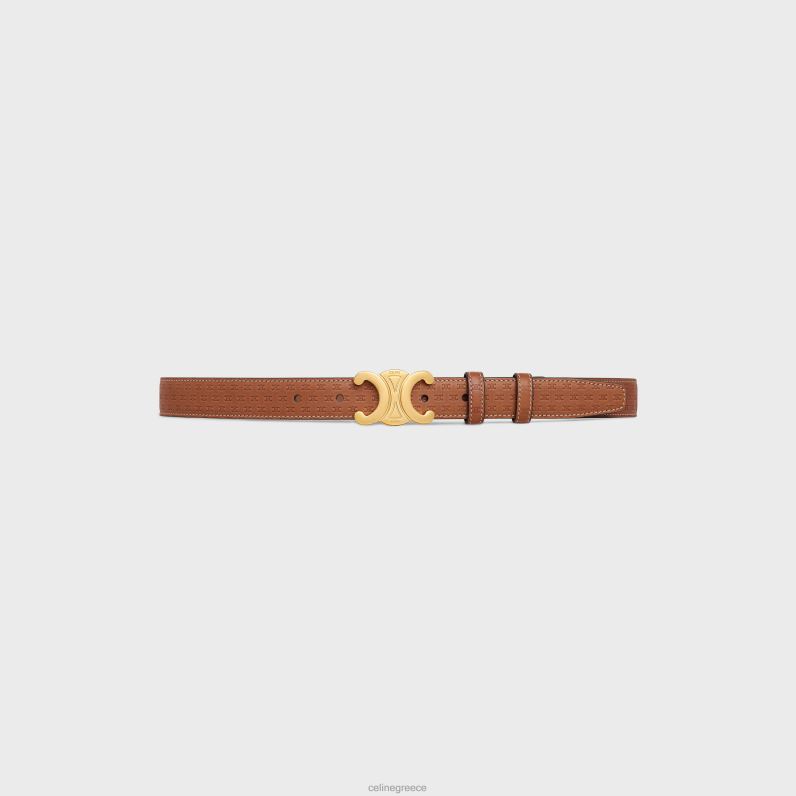 ζώνη μεσαίου θριάμβου από φυσικό δέρμα μοσχαριού με ανάγλυφο θρίαμβο γυναίκες CELINE 640PT1020 αξεσουάρ βυρσοδέψω