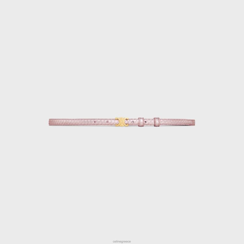 εφηβική ζώνη θριάμβου σε μαργαριταρένιο πύθωνα γυναίκες CELINE 640PT1024 αξεσουάρ ανοιχτό ροζ