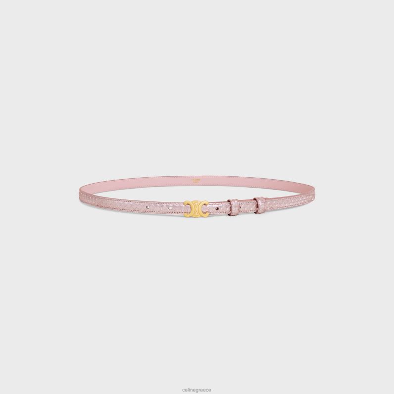 εφηβική ζώνη θριάμβου σε μαργαριταρένιο πύθωνα γυναίκες CELINE 640PT1024 αξεσουάρ ανοιχτό ροζ