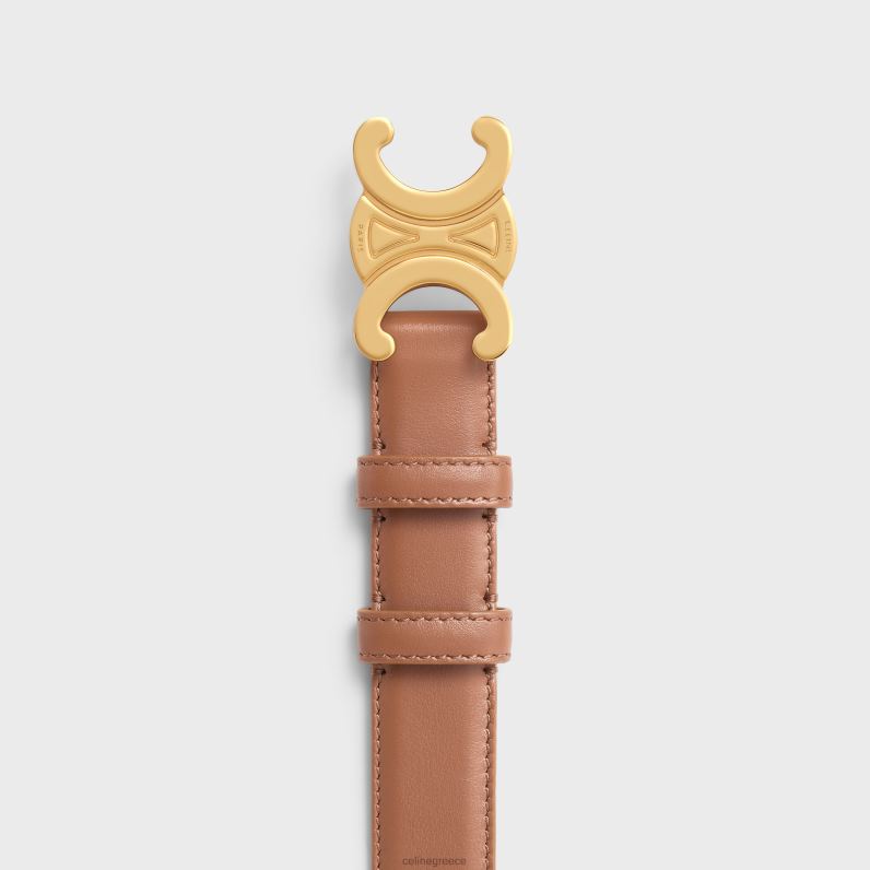 ζώνη μεσαίου θριάμβου σε λείο δέρμα μόσχου γυναίκες CELINE 640PT1065 αξεσουάρ μπρούντζος