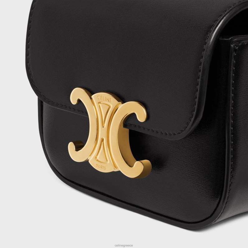 belt bag ζώνη triomphe σε γυαλιστερό δέρμα μοσχαριού γυναίκες CELINE 640PT1095 αξεσουάρ μαύρος