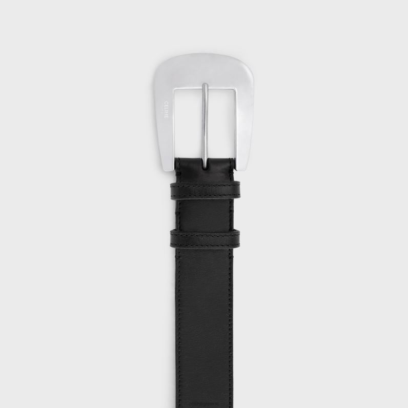 μεγάλη ζώνη marco σε vintage δέρμα μοσχαριού γυναίκες CELINE 640PT1016 αξεσουάρ μαύρος