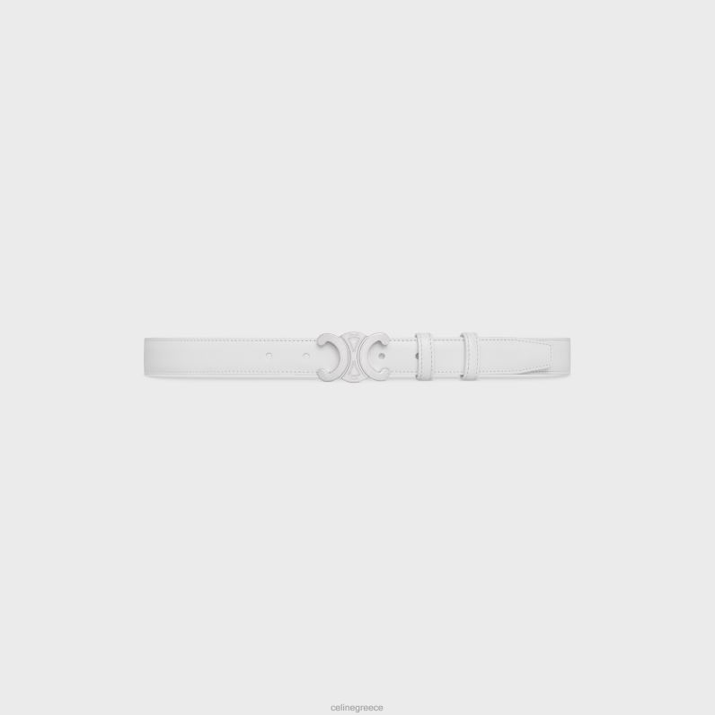 μεσαία ζώνη θριάμβου από δέρμα taurillon γυναίκες CELINE 640PT1018 αξεσουάρ blanc de blanc