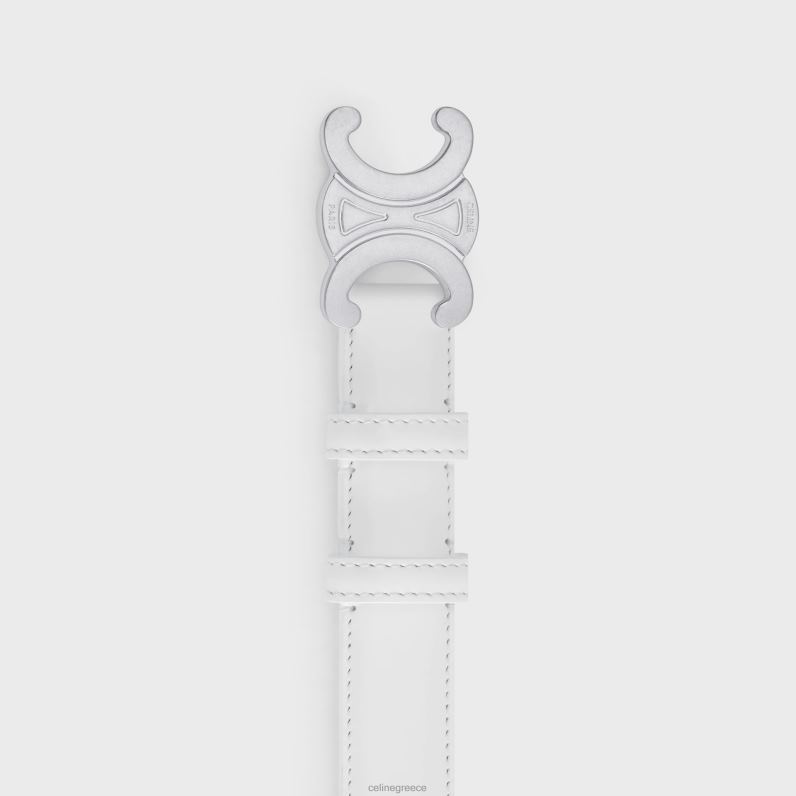 μεσαία ζώνη θριάμβου από δέρμα taurillon γυναίκες CELINE 640PT1018 αξεσουάρ blanc de blanc