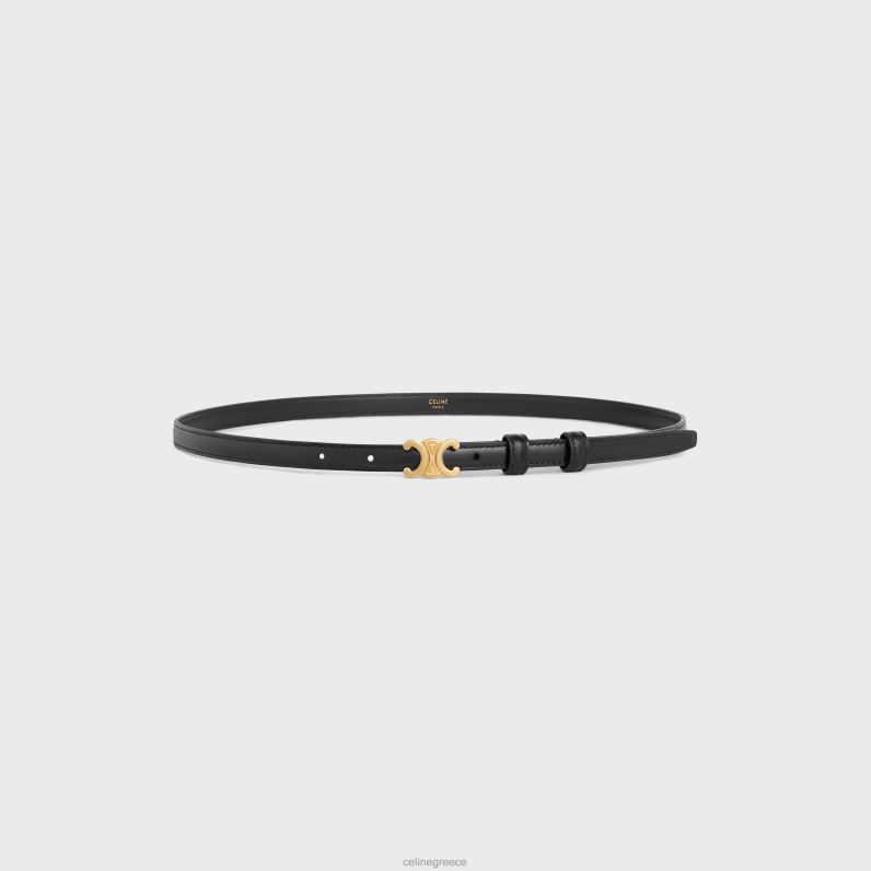 εφηβική ζώνη θριάμβου από δέρμα taurillon γυναίκες CELINE 640PT1025 αξεσουάρ μαύρος