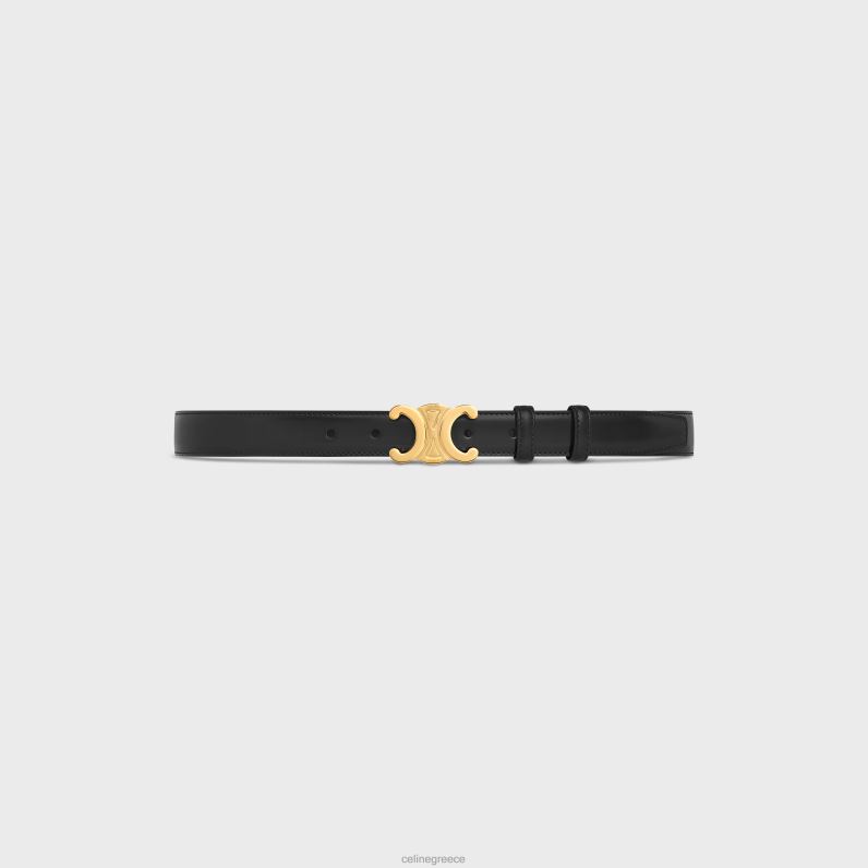 μεσαία ζώνη θριάμβου από δέρμα taurillon γυναίκες CELINE 640PT1061 αξεσουάρ μαύρος