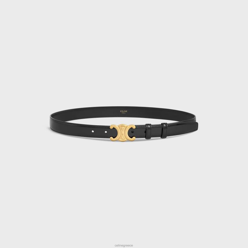 μεσαία ζώνη θριάμβου από δέρμα taurillon γυναίκες CELINE 640PT1061 αξεσουάρ μαύρος