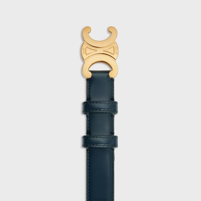 μεσαία ζώνη θριάμβου από δέρμα taurillon γυναίκες CELINE 640PT1062 αξεσουάρ ναυτικό μπλε