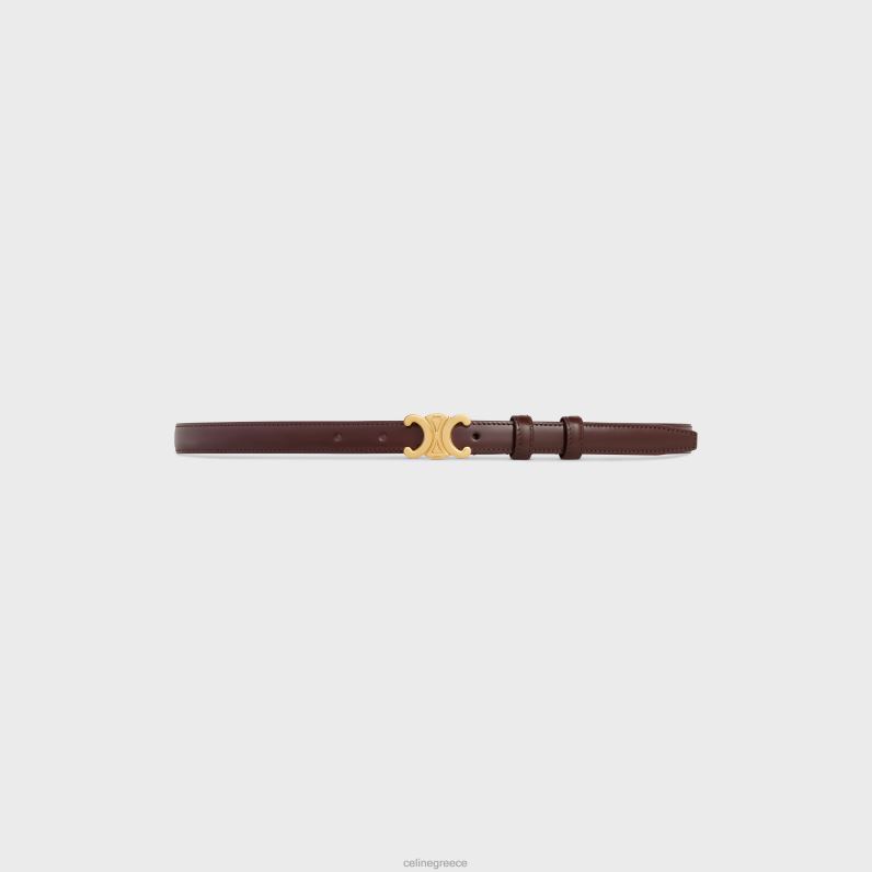 μικρή ζώνη θριάμβου από δέρμα taurillon γυναίκες CELINE 640PT1072 αξεσουάρ κάστανο
