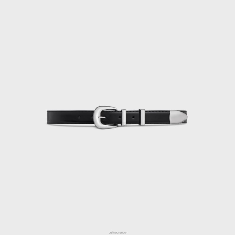 μεσαία δυτική ζώνη από δέρμα taurillon γυναίκες CELINE 640PT1085 αξεσουάρ μαύρος