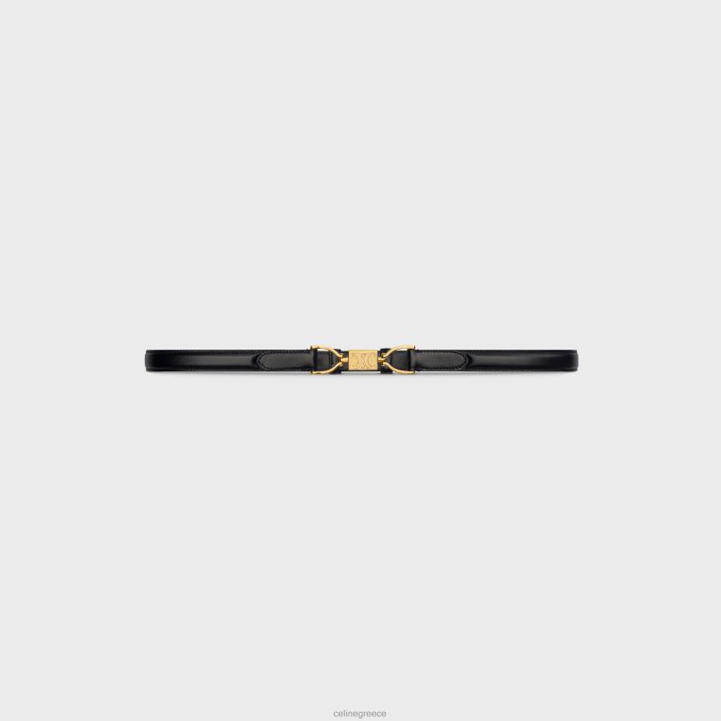 Ζώνη θριάμβου μικρού μπλοκ από δέρμα taurillon γυναίκες CELINE 640PT1097 αξεσουάρ μαύρος
