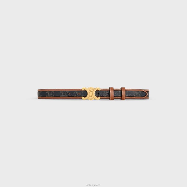 ζώνη μεσαίου θριάμβου σε καμβά triomphe & δέρμα μοσχαριού γυναίκες CELINE 640PT1070 αξεσουάρ βυρσοδέψω