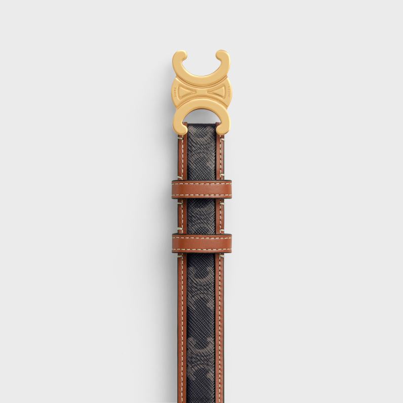 ζώνη μεσαίου θριάμβου σε καμβά triomphe & δέρμα μοσχαριού γυναίκες CELINE 640PT1070 αξεσουάρ βυρσοδέψω