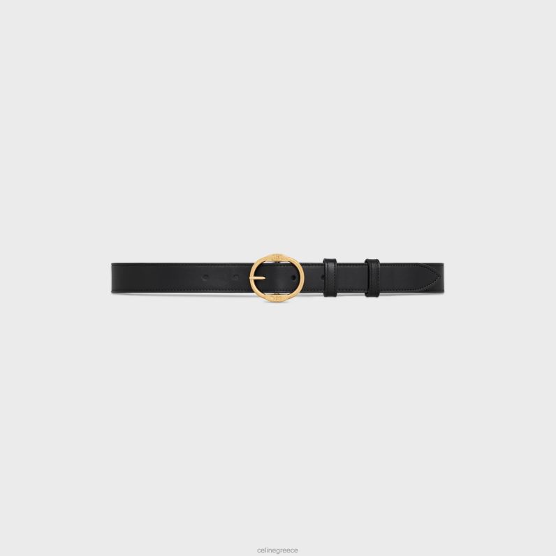 μεσαία δίδυμη ζώνη θριάμβου σε vintage δέρμα μοσχαριού γυναίκες CELINE 640PT1026 αξεσουάρ μαύρος