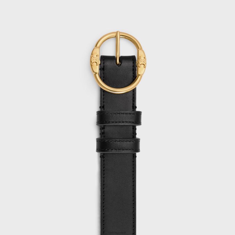 μεσαία δίδυμη ζώνη θριάμβου σε vintage δέρμα μοσχαριού γυναίκες CELINE 640PT1026 αξεσουάρ μαύρος