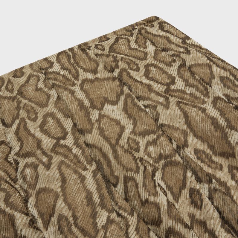 πλισέ φούστα σε μεταξωτή ζωρζέτ γυναίκες CELINE 640PT809 ενδύματα χακί/brun