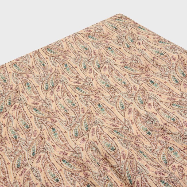 πλισέ φούστα σε βισκόζη ζορζέτα γυναίκες CELINE 640PT810 ενδύματα craie/abricot/bleu