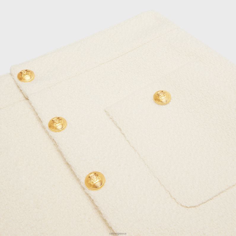 τραπεζάκι μίνι φούστα σε τουίντ γυναίκες CELINE 640PT821 ενδύματα craie