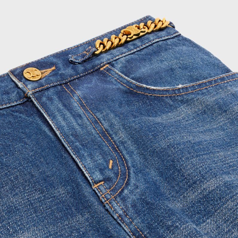 μίνι φούστα σε τζιν γυναίκες CELINE 640PT824 ενδύματα καθαρό σκούρο union wash