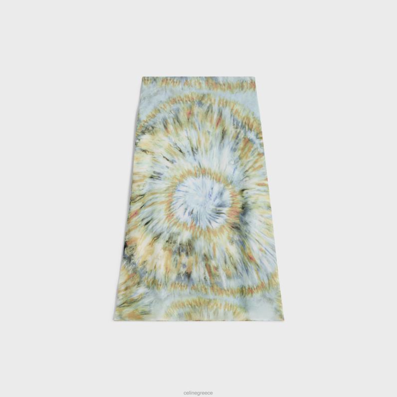 midi φούστα σε μεταξωτό georgette γυναίκες CELINE 640PT586 ενδύματα μπλε grunge/τερακότα/χακί