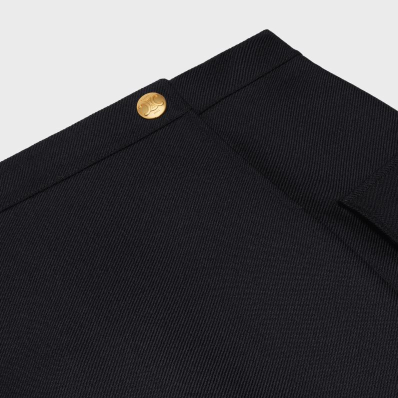 φούστα με patch τσέπες από μαλλί μοχέρ γυναίκες CELINE 640PT817 ενδύματα μαύρος