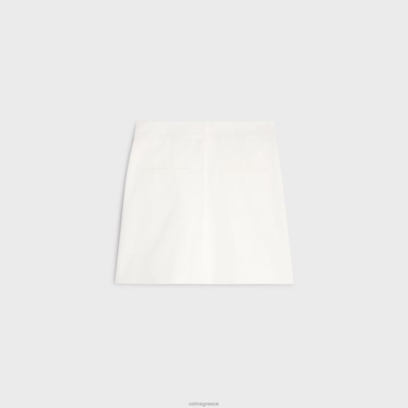 μίνι φούστα trapeze yachting σε βαμβακερό twill γυναίκες CELINE 640PT822 ενδύματα άσπρο