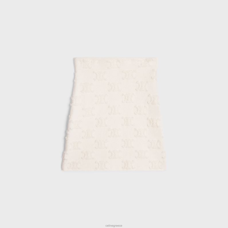 μίνι φούστα σε βαμβακερή μπούκλ triomphe γυναίκες CELINE 640PT818 ενδύματα υπόλευκο