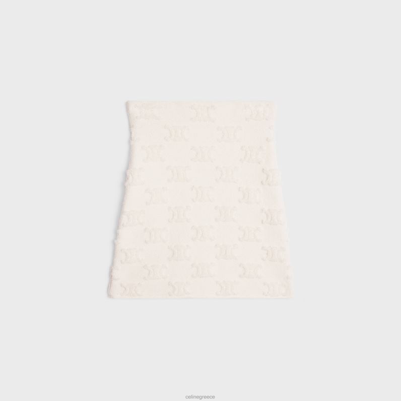 μίνι φούστα σε βαμβακερή μπούκλ triomphe γυναίκες CELINE 640PT818 ενδύματα υπόλευκο