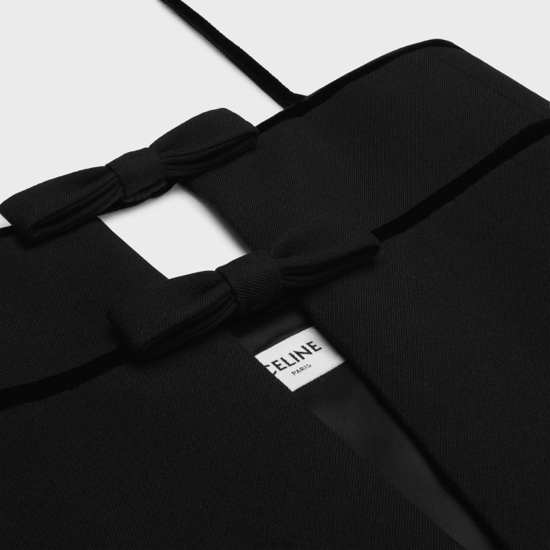 Μίνι τραπεζάκι φόρεμα σε διπλό μαλλί γυναίκες CELINE 640PT585 ενδύματα μαύρος