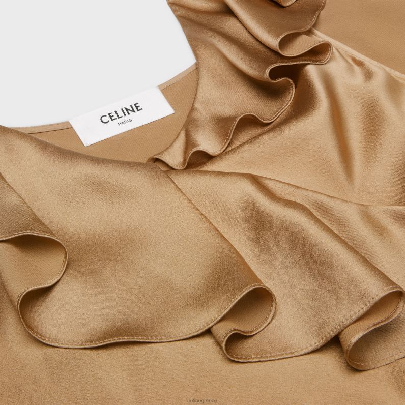 ασύμμετρο φόρεμα εσωρούχων σε σατέν κρεπ γυναίκες CELINE 640PT806 ενδύματα mordore