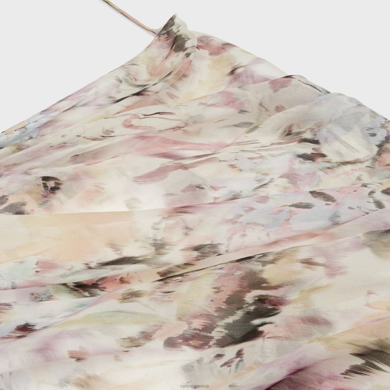 φόρεμα εσωρούχων από μεταξωτή μουσελίνα γυναίκες CELINE 640PT807 ενδύματα craie/παστέλ