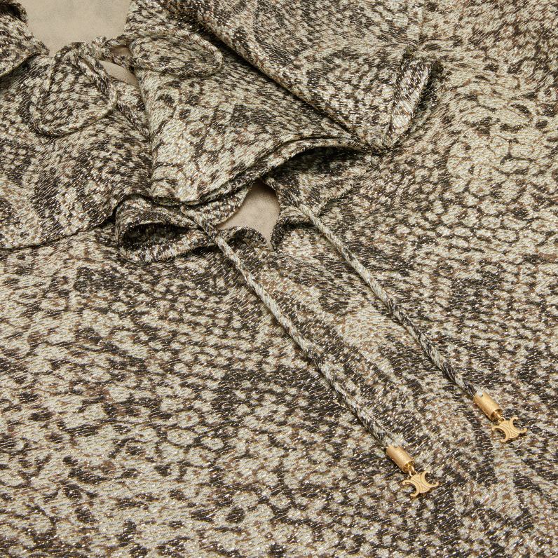 Μίνι φόρεμα jabot σε κρεπ λαμέ γυναίκες CELINE 640PT653 ενδύματα μπεζ/μαρόν