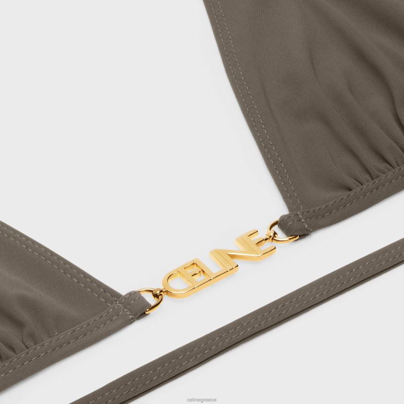 τρίγωνο τοπ σε ματ φανέλα γυναίκες CELINE 640PT900 ενδύματα ελιά