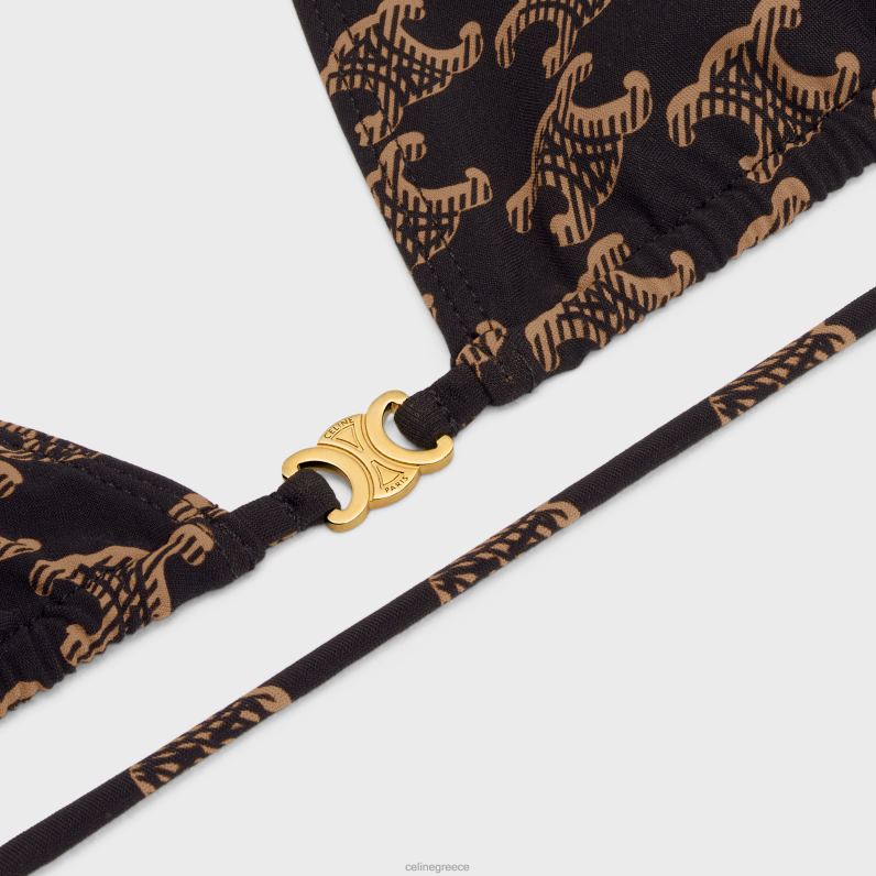 τρίγωνο τοπ σε μονόγραμμα ματ ζέρσεϊ γυναίκες CELINE 640PT904 ενδύματα καραμέλα/καφέ