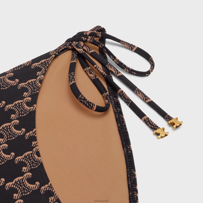 παντελόνι μαγιό σε μονόγραμμα ματ ζέρσεϊ γυναίκες CELINE 640PT905 ενδύματα καραμέλα/καφέ