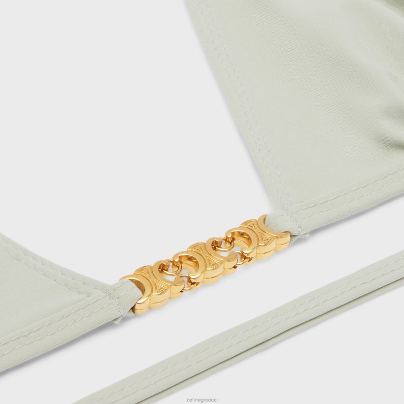 τριγωνικό μπλουζάκι triomphe σε ματ φανέλα γυναίκες CELINE 640PT907 ενδύματα vert amande