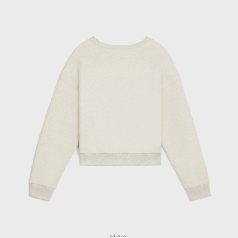 φούτερ από βαμβακερό φλις γυναίκες CELINE 640PT671 ενδύματα μπεζ μελανζέ/μπορντό