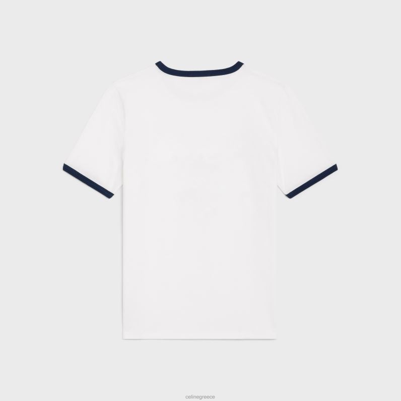 Παρίσι μπλουζάκι σε βαμβακερή φανέλα γυναίκες CELINE 640PT773 ενδύματα κατάλευκο/ναυτικό/μαύρο