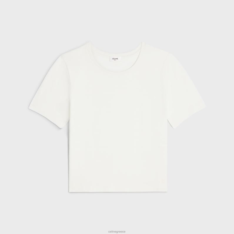 κουτί μπλουζάκι θριάμβου σε βαμβακερή φανέλα γυναίκες CELINE 640PT780 ενδύματα εκρού