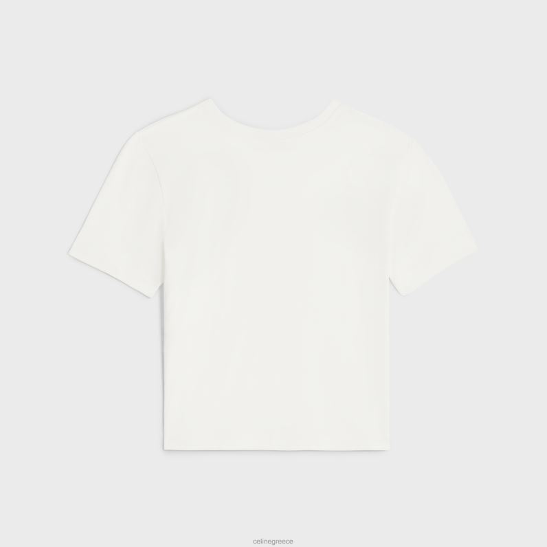 κουτί μπλουζάκι θριάμβου σε βαμβακερή φανέλα γυναίκες CELINE 640PT780 ενδύματα εκρού