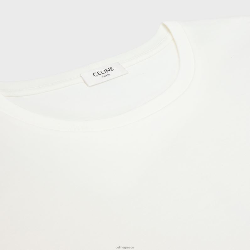 κουτί μπλουζάκι θριάμβου σε βαμβακερή φανέλα γυναίκες CELINE 640PT780 ενδύματα εκρού