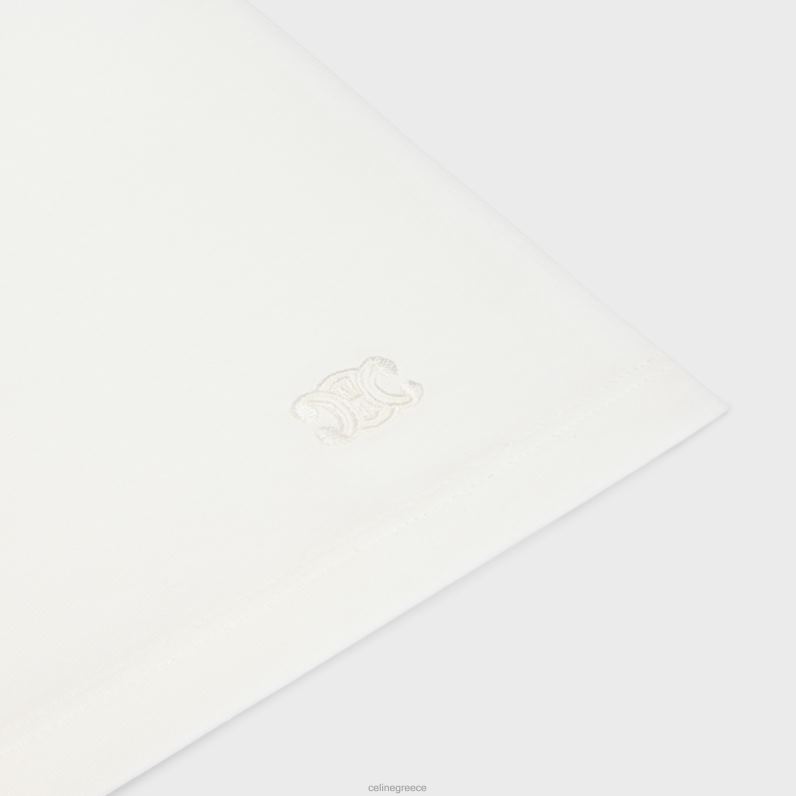 κουτί μπλουζάκι θριάμβου σε βαμβακερή φανέλα γυναίκες CELINE 640PT780 ενδύματα εκρού