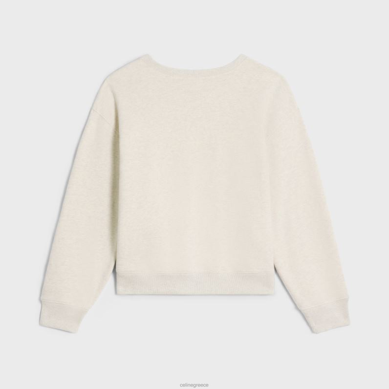 paris φαρδιά φούτερ από βαμβακερό φλις γυναίκες CELINE 640PT597 ενδύματα κρεμ/μαύρο