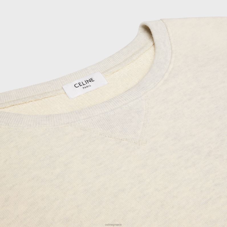 paris φαρδιά φούτερ από βαμβακερό φλις γυναίκες CELINE 640PT597 ενδύματα κρεμ/μαύρο