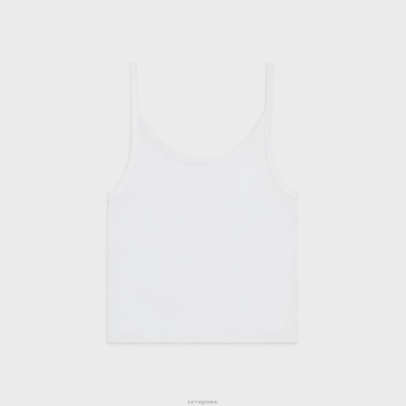 μπλουζάκι triomphe από βαμβάκι με ραβδώσεις γυναίκες CELINE 640PT785 ενδύματα οπτικό λευκό